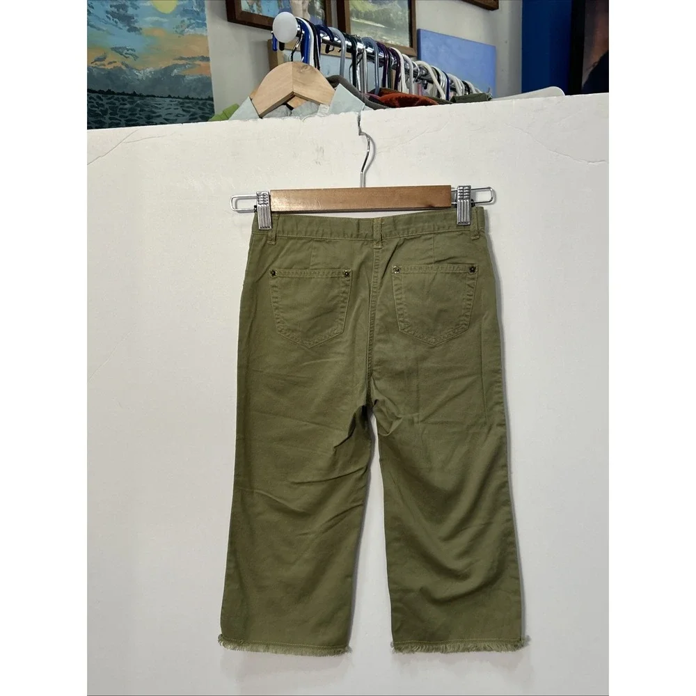 Gymboree Bonjour Provence Cropped Pants Olive Green Sequins‎ & Embroidered Sz 8